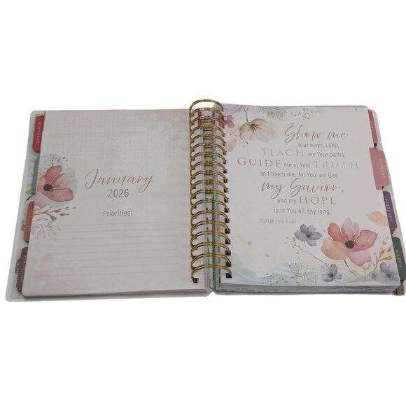 2026 Planner Floral Butterfly Spiral Journal Quote Organizer w/ Stickers Tabs - Picture 5 of 7